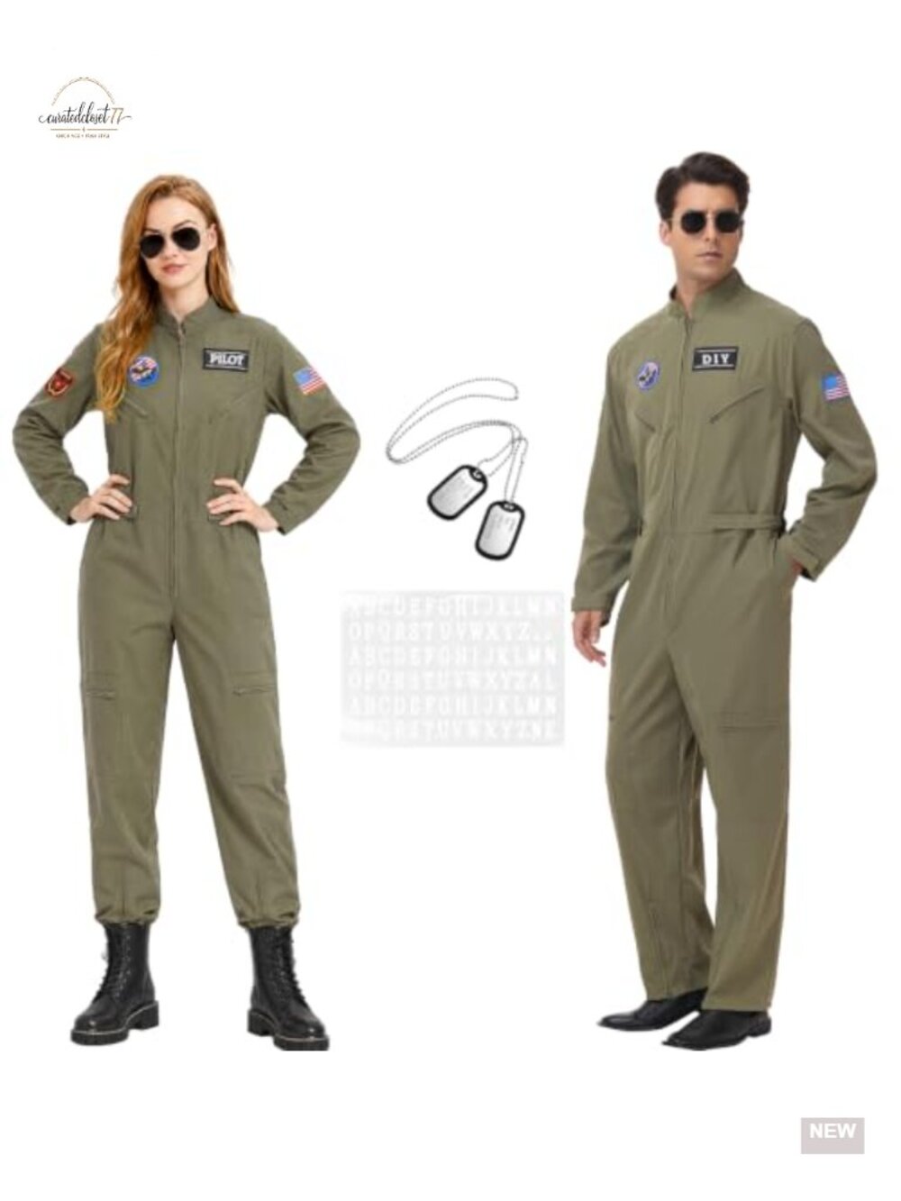 Men's Fighter Pilot Flight Jumpsuit Costume Cosplay 100% Polyester Zipper